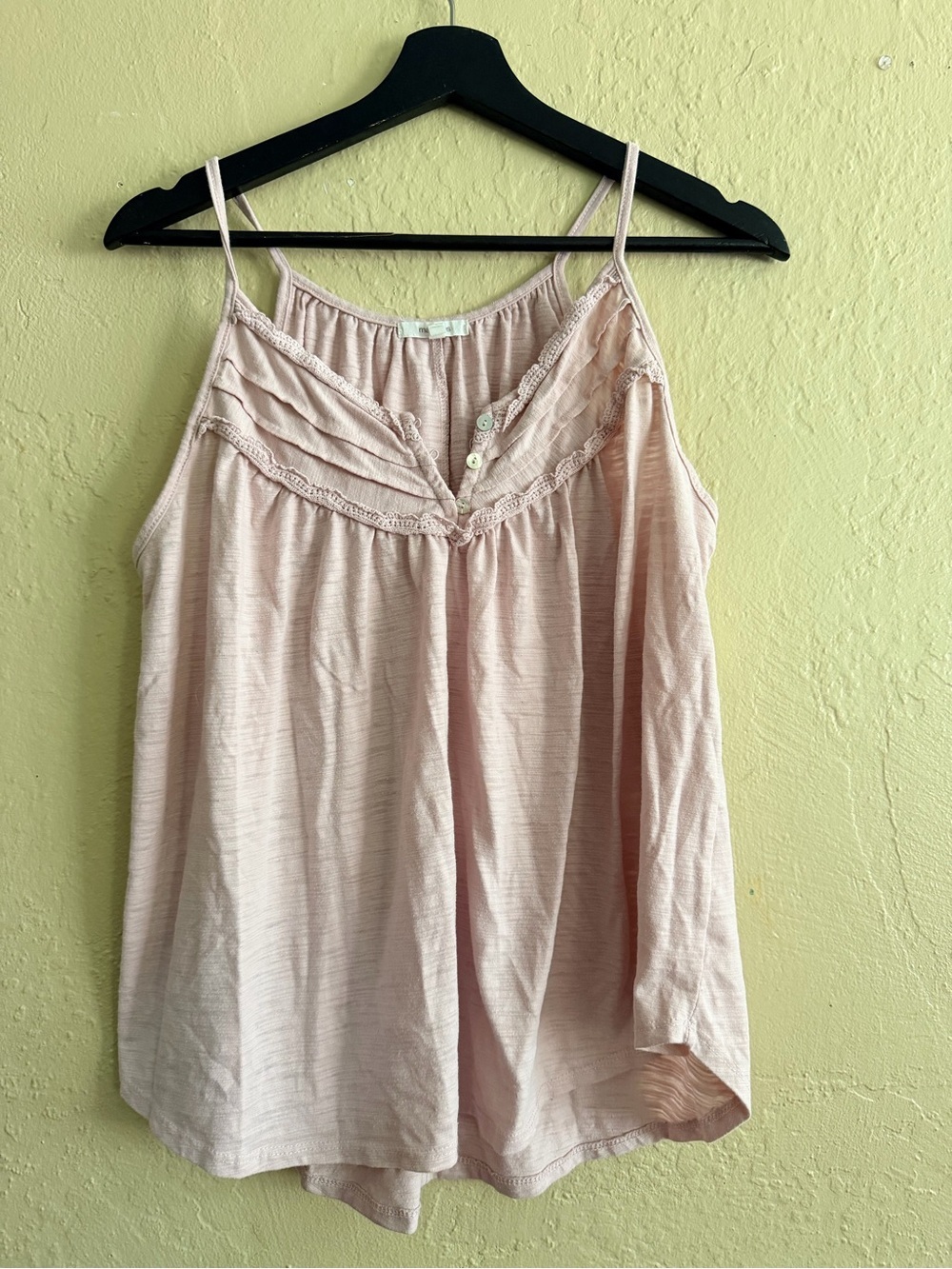 Maurices Light Blush Pink Lace-Trim Camisole Tank